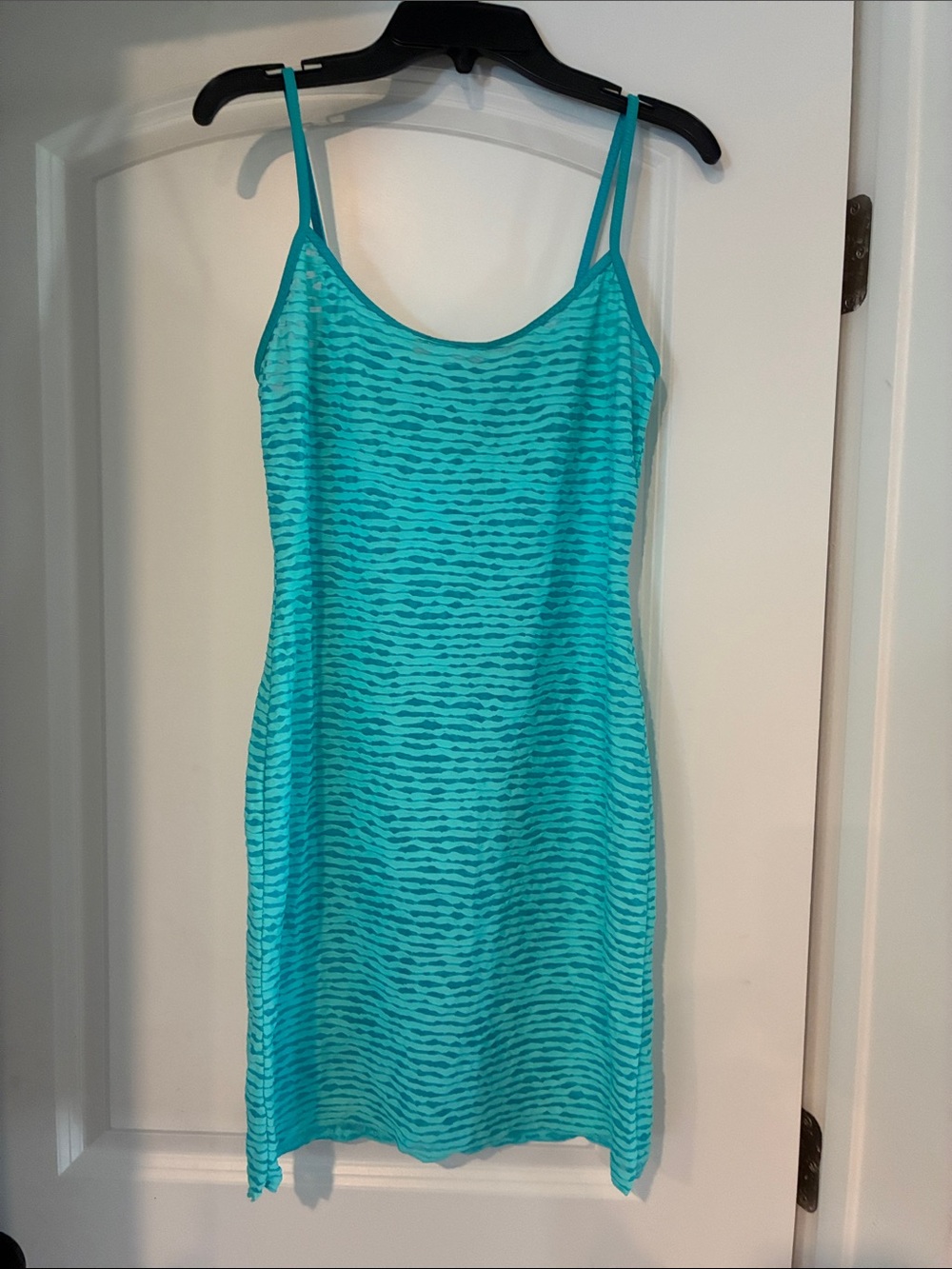 Women’s Turquoise Patterned Swim Cover-Up Dress